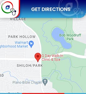 Get Directions to Q Day Walk-In Clinic, Primary Care in Plano, TX Get Directions to Q Day Walk-In Clinic, Primary Care in Plano, TX